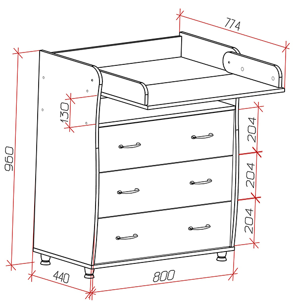 Схема пеленального столика