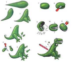 Пошаговое создание динозавра