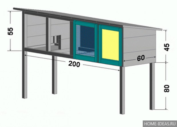 Клетки для кроликов своими руками: чертежи, размеры и фото