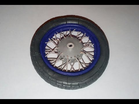 Как сделать спицованное колесо для мотоцикла из пластилина?