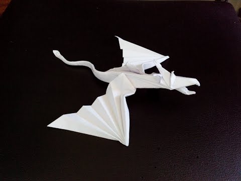 Дракон летящий оригами, Flying dragon origami (Marc Vigo)