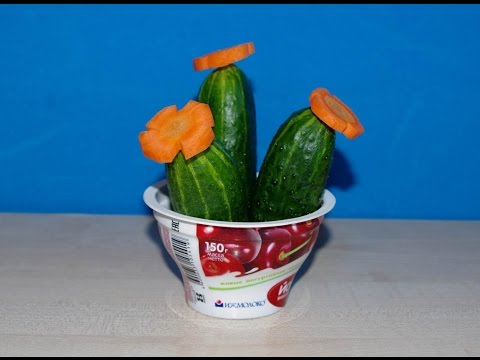 Кактусы из огурцов и моркови. Как сделать осенние поделки из овощей в детский сад и школу.