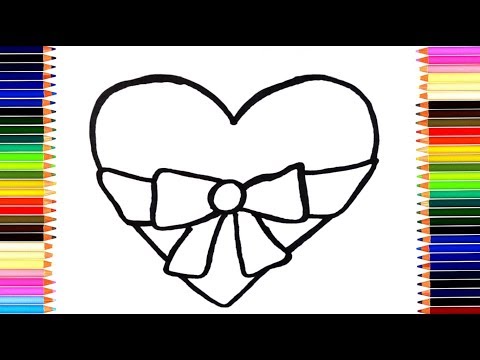 Как нарисовать сердце  /  мультик раскраска сердечко для детей / учим цвета