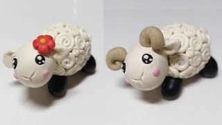 Как слепить Овцу/Барана 🐏 из мастики или пластилина (Cake/Fondant Topper - Sheep/Ram).