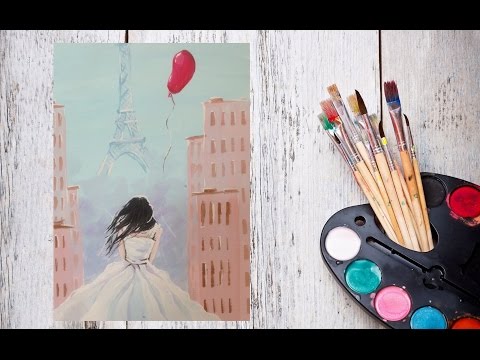 Как нарисовать Париж? Рисуем Утро в Париже гуашью! #Dari_Art