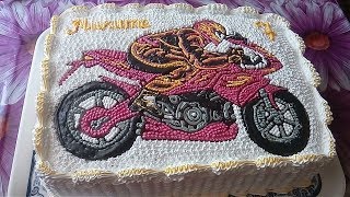 Торт-раскраска " Мотоцикл " для мальчика. Cake coloring "Motorcycle" for the boy