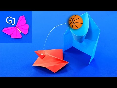 Баскетбольное кольцо и катапульта из бумаги / оригами поделки