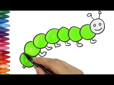 Как рисовать гусеницу - Как рисовать и цвет