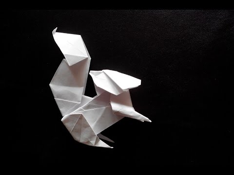 Белка оригами, squirrel origami (Fuchimoto Muneji)
