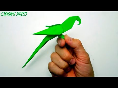 Как сделать попугая из бумаги. Оригами попугай из бумаги.