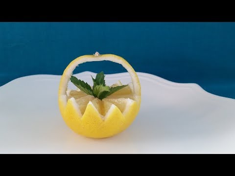 КОРЗИНКА из лимона. Как красиво нарезать лимон для украшения блюд