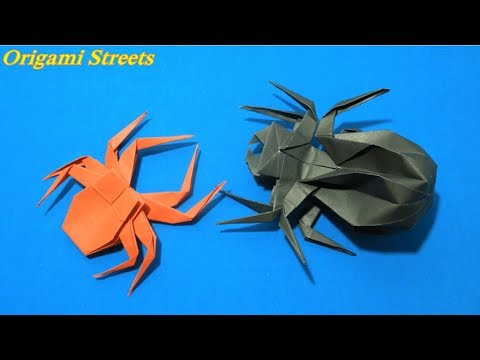 Как сделать паука из бумаги. Оригами паук из бумаги
