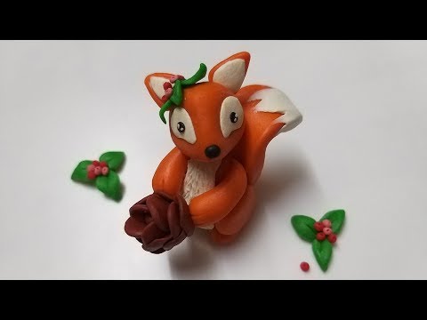 🌰 Как слепить белочку из мастики, пластилина, полимерной глины (Cake/Fondant Topper - Squirrel).