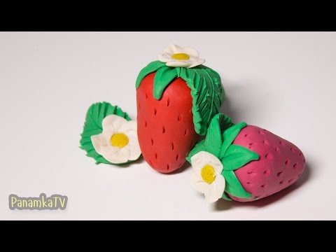 Лепка из пластилина #16: клубника (Clay Modeling - Strawberries)