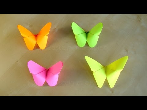 Basteln: Origami Schmetterling falten mit Papier. Bastelideen Geschenke: DIY Deko