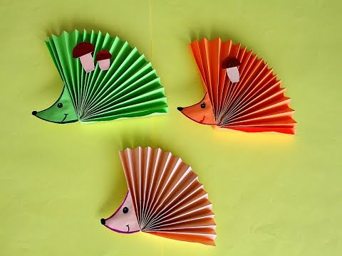 ЁЖИК из бумаги. Поделка для детей.ERIZO de papel. Paper HEDGEHOG DIY for kids