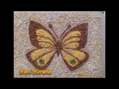 Картинки из крупы. Бабочка.