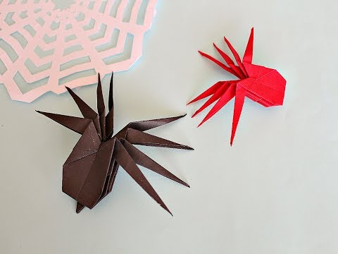 Оригами ПАУК из бумаги. Origami  ARAÑA de papel fácil. DIY Easy paper SPIDER