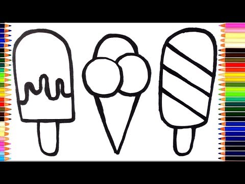 Как нарисовать мороженое для детей 