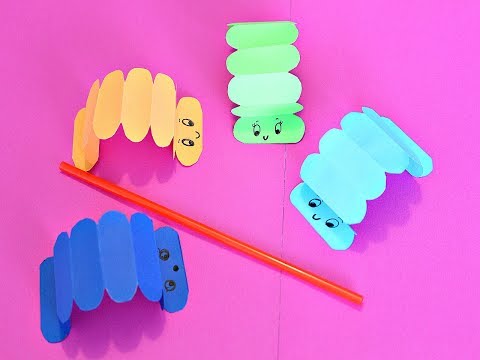 Гусеница из бумаги Игрушка для детей. Gusano/Oruga de papel Juego para niños. Paper Caterpillar toy