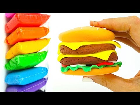 Лепим из пластилина Бургер, развивающее видео для детей