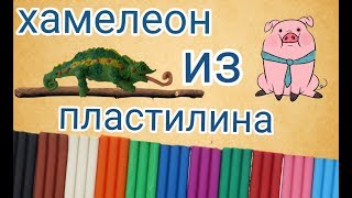 Хамелеон из пластилина