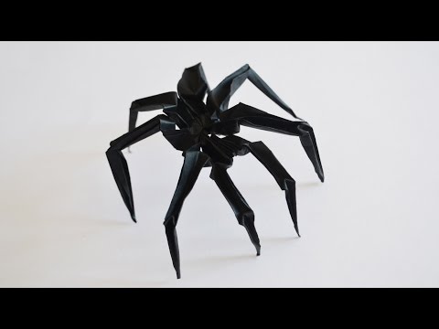 Паук из бумаги. Оригами. Spider out of paper. Origami.