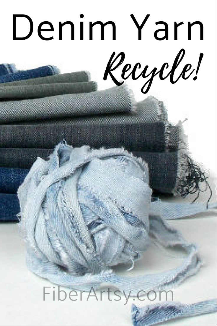 Upcycle your old blue jeans into denim yarn for crochet projects