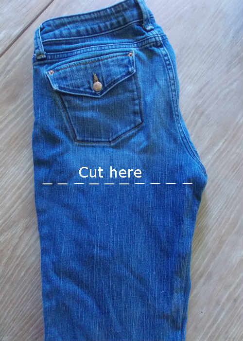 Cut the legs off your blue jeans to make yarn