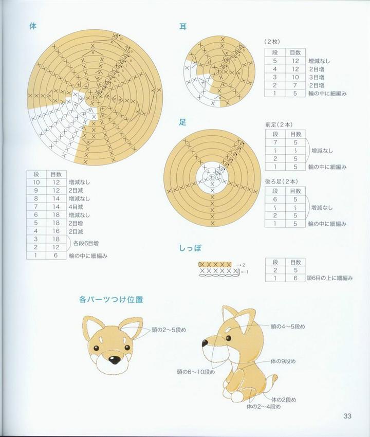 Японский журнал. Собачки амигуруми