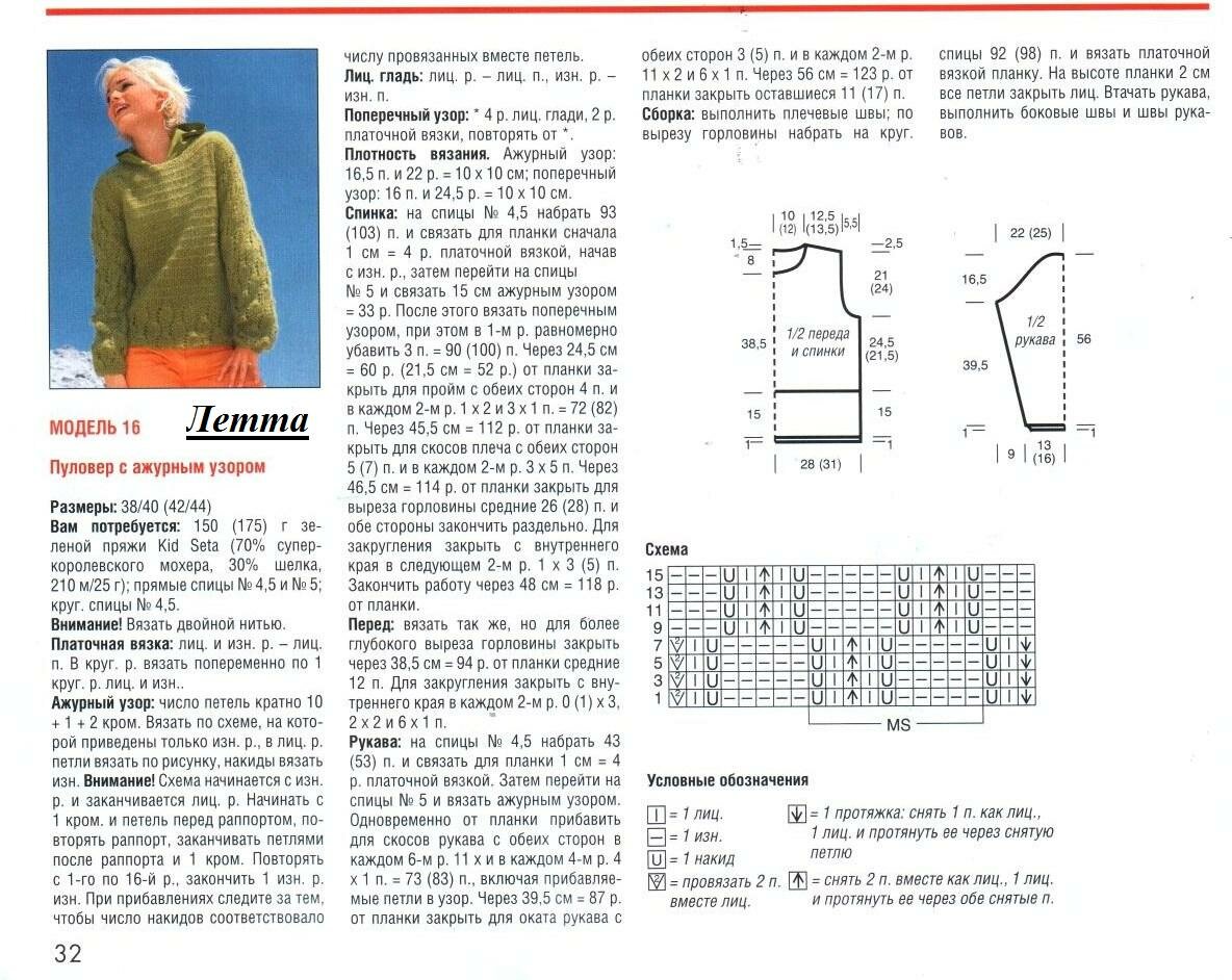Свитер спицами платочная вязка схемы