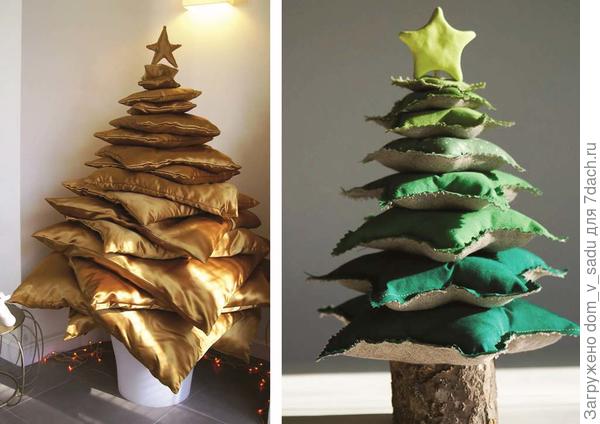 Новогоднее деревце из подушек: мини- и макси-формат