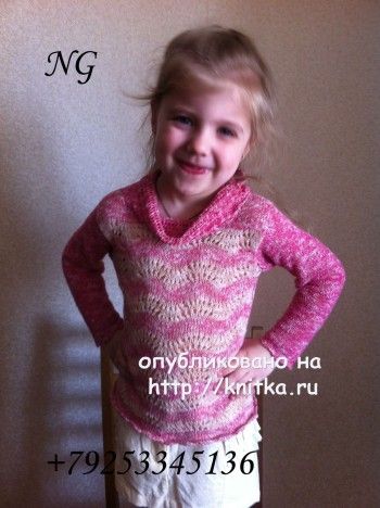 Детский пуловер спицами - работа NatalyaG.