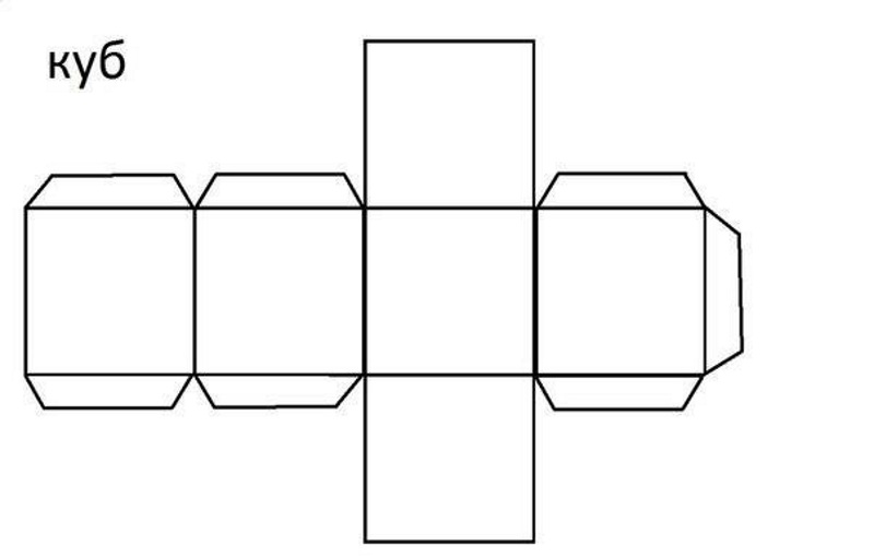 Выкройка куба из бумаги