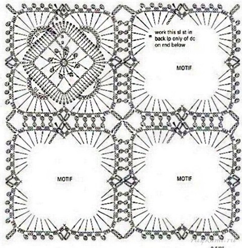 Схемы мотивов для вязания крючком