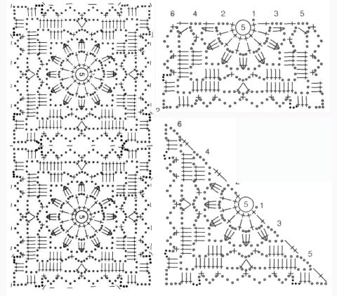 Схемы мотивов для вязания крючком