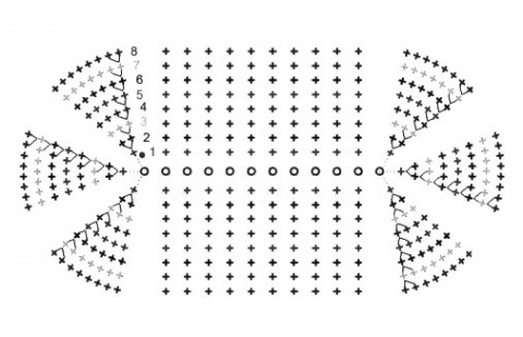 схема вязания подошвы пинеток