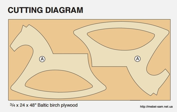 Качалка лошадка из фанеры чертежи