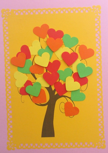 детская поделка дерево из цветной бумаги 9