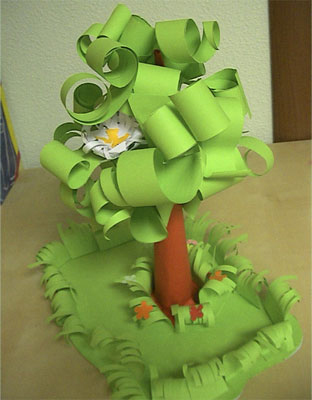 детская поделка дерево из цветной бумаги 10