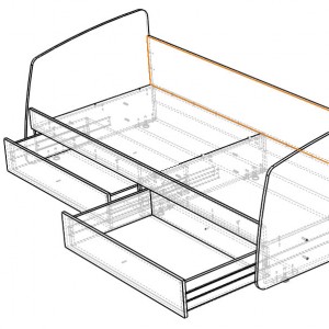 Чертёж деревянного каркаса кровати