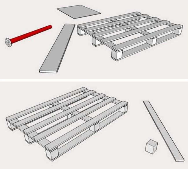 Способы изготовления столов из поддонов, интересные конструкции