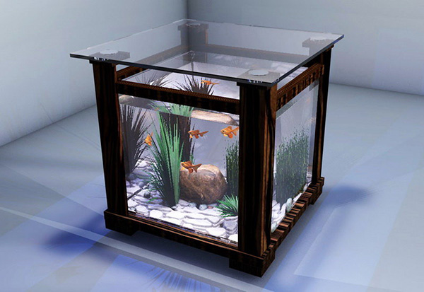 Нюансы размещения стола-аквариума, изготовление своими руками