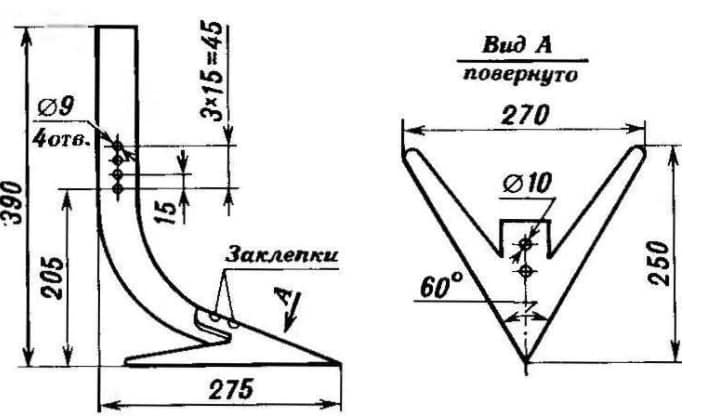 Плоскорезы на мотоблок: чертежи