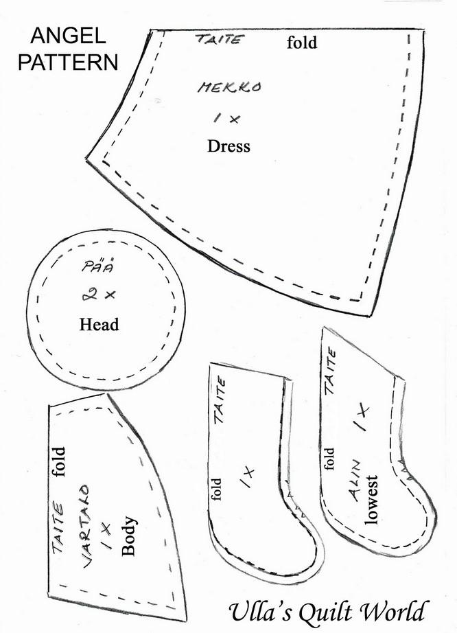 выкройка ангела, выкройка текстильной куклы ангела, выкройка примитивной куклы ангелочка, новогодние выкройки, рождественский ангел, handmadetoy