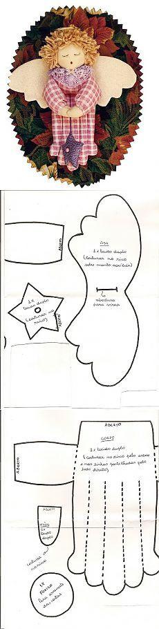 выкройка ангела, выкройка текстильной куклы ангела, выкройка примитивной куклы ангелочка, новогодние выкройки, рождественский ангел, handmadetoy