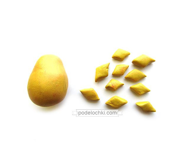 как слепить ананас из пластилина
