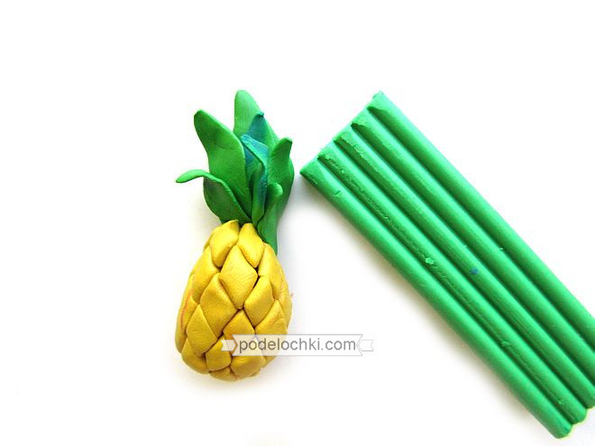 как сделать из пластилина ананас