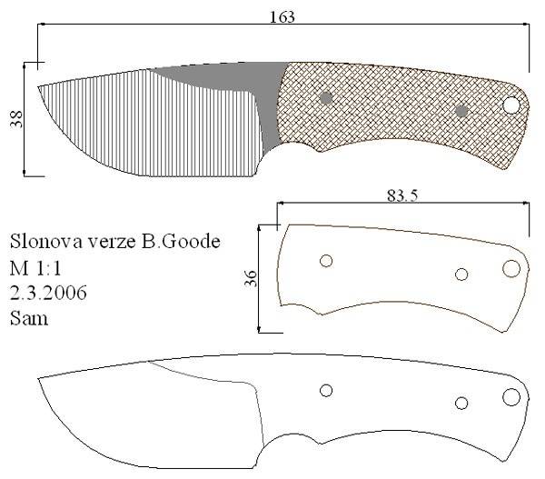 Чертеж ножа для шкур