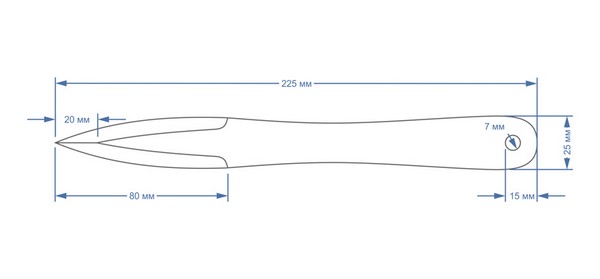Чертеж ножа для метания "Cobra"